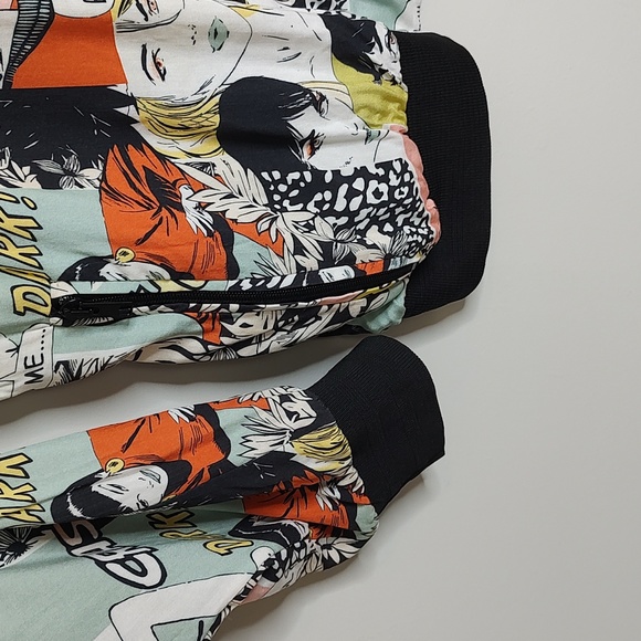 Zara Comic Print Bomber Jacket Men's XL - Picture 4 of 9